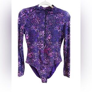 Mynah NWOT Women’s Long Sleeve Swimsuit Animal Print Medium